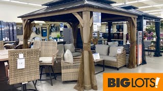 BIG LOTS SHOP WITH ME PATIO FURNITURE GAZEBOS SOFAS CHAIRS TABLES SHOPPING STORE WALK THROUGH