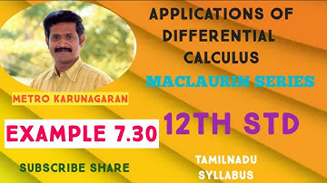 12th Std Maths Example 7.30 Expand log(1+x) as maclaurin