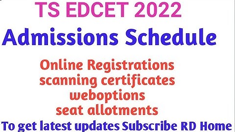 TS EDCET 2022 Admission schedule BEd online registration weboptions
