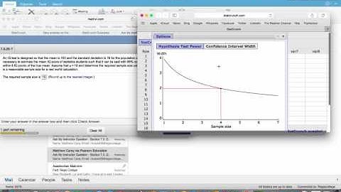 Using statcrunch to find sample size