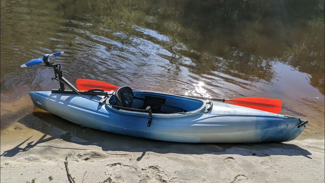 Battery Powered Airboat Kayak. Homemade Air Boat Kayak. Old Town Otter