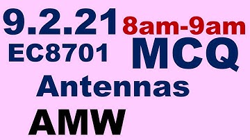 Antennas and microwave Engineering mcq | ec8701 antenna and microwave engg mcq | CHORME TECH