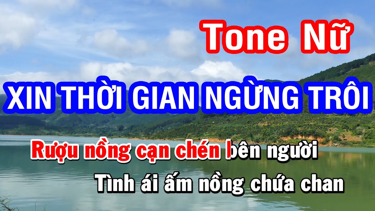 Karaoke Xin Thời Gian Ngừng Trôi Tone Nữ (Dm) | Nhan KTV