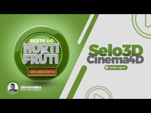 Aprenda a Criar um Selo 3D Para Hortifrúti - Aula Cinema 4D