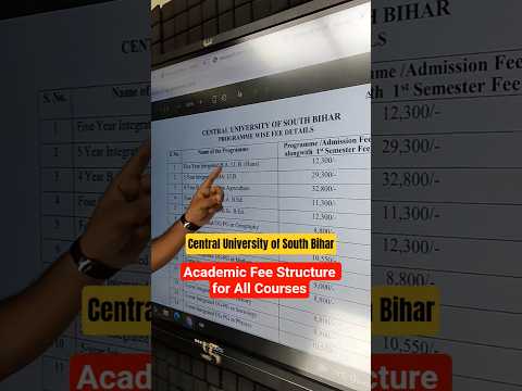 Central University Of South Bihar CUSB Academic Fee Structure For All Courses