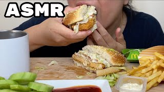 ASMR Mcdonalds Spicy Grand Chicken, Fries and Apple Pie Mukbang*No Talking* Eating Sounds