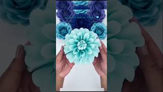 🩵 asthetic Dahlia flower #diy #paperflower #shorts