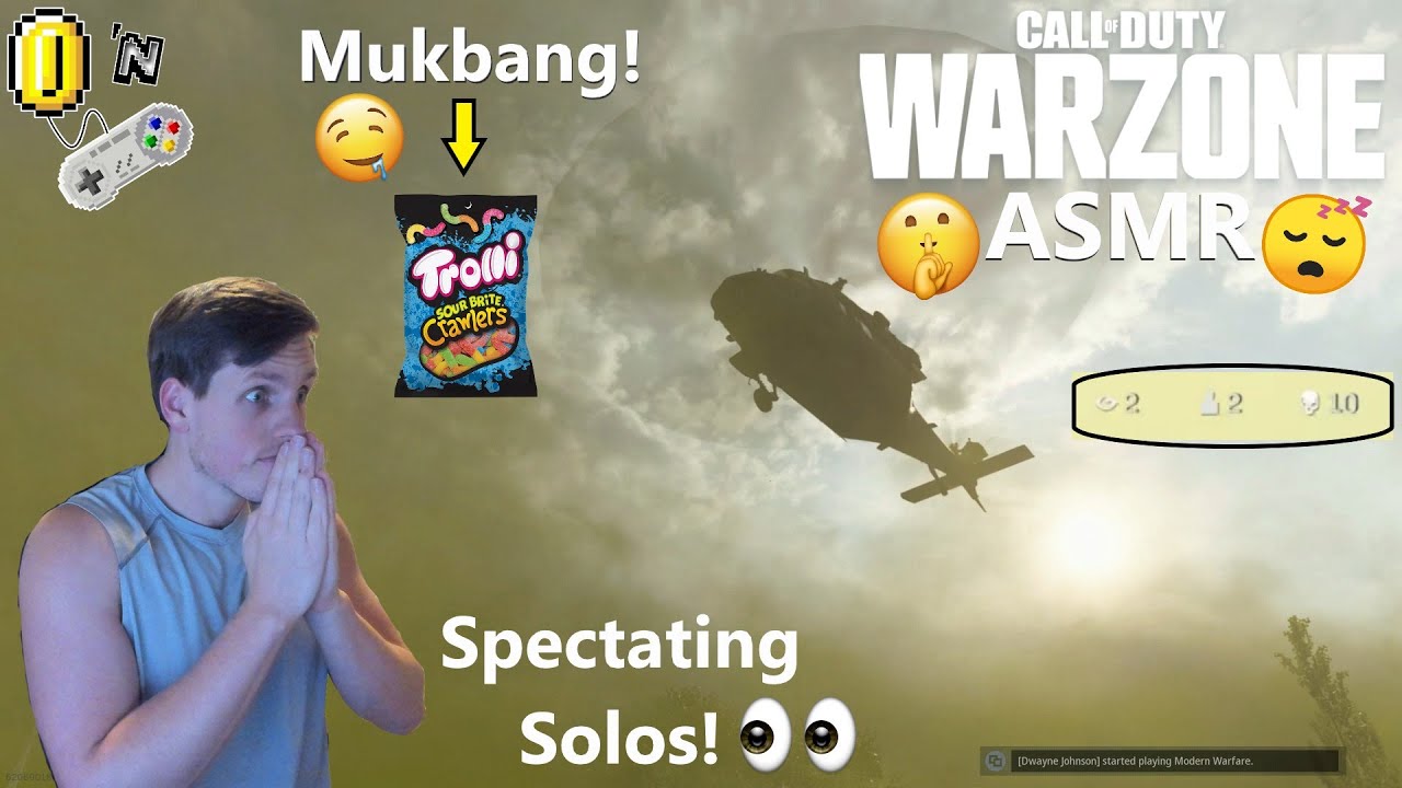 ASMR Gaming: Call of Duty Warzone Trolli Sour Brite Crawlers Mukbang Solo's Commentary