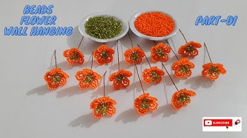 How to make wallhanging flower with seed beads || Easy tutorial Part-1 || Rowshan Ara Handicrafts