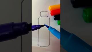 Filling water in the bottle | Satisfying video #satisfying #art #colouring #water