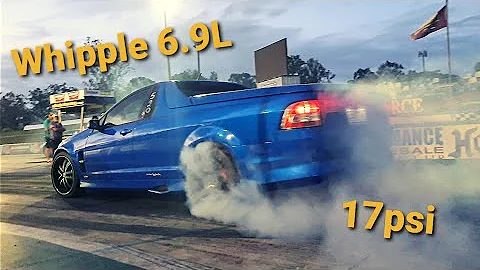 Big HP Whipple Supercharged LS3 Maloo drag strip testing.