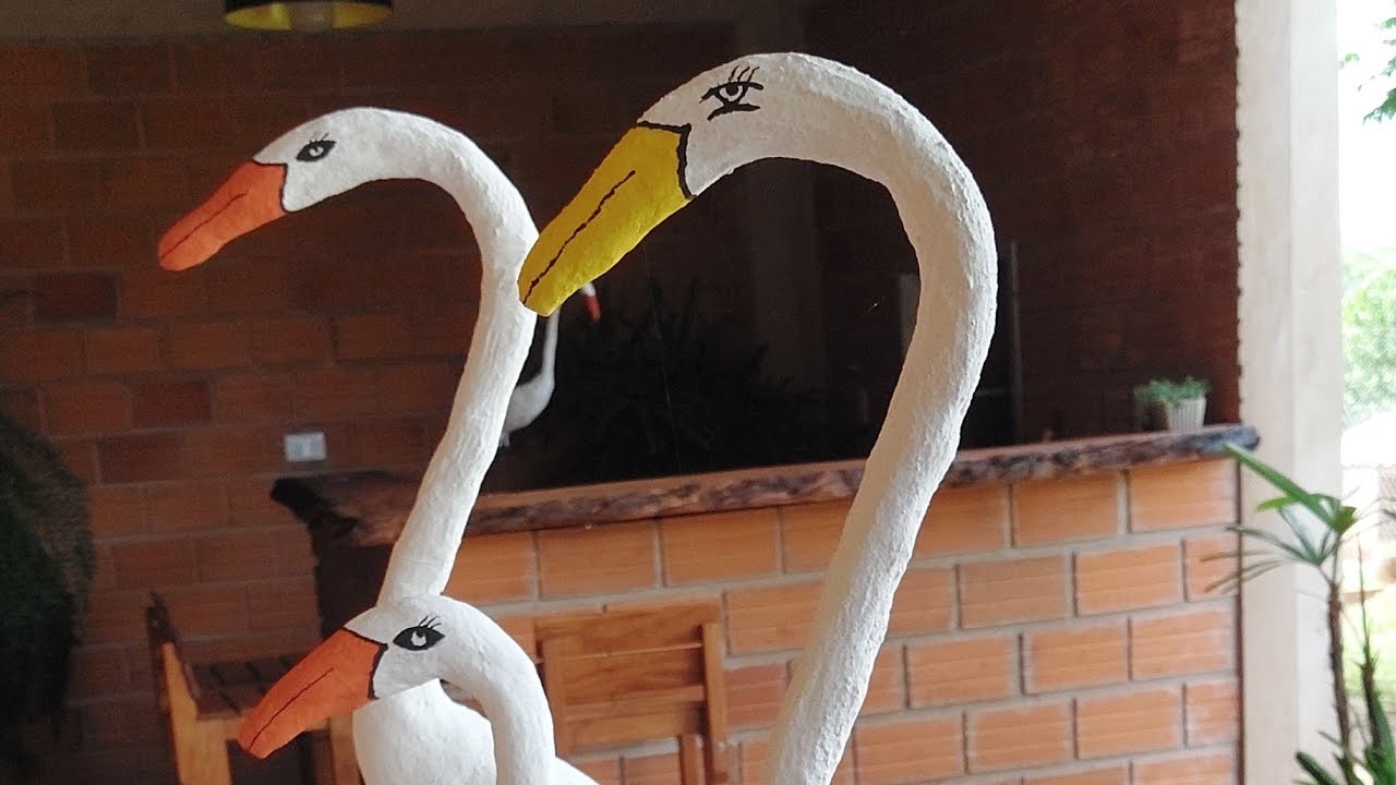 como fazer uma garça com tecido e cimento