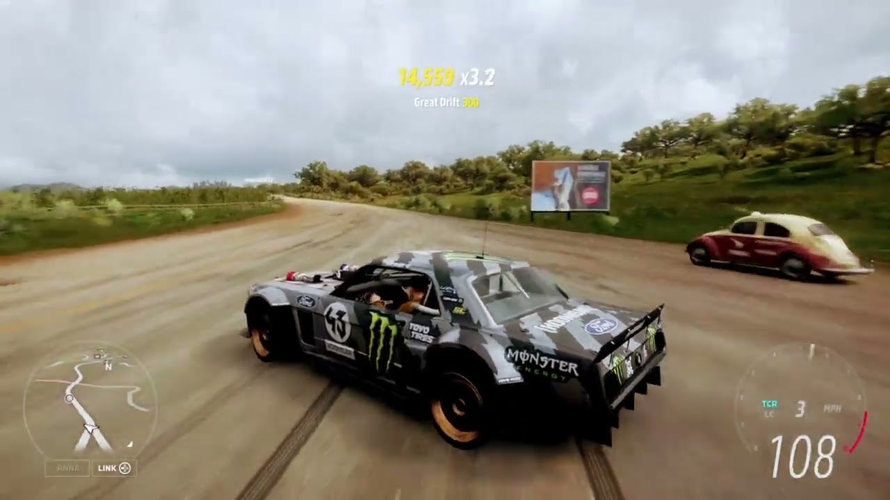 Playing forza horizon 5 in the hoonigan 