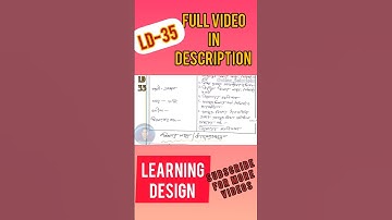B.Ed (3rd sem) Education Method Learning Design | এডুকেশন (শিক্ষাবিজ্ঞান) শিখন নকশা