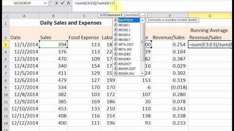 How to Calculate the Running Average in Excel