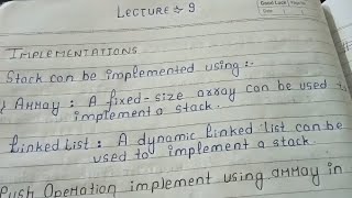 Lecture 9. Implementation of stack using array .push, pop ,display, peek, isempty, isfull operation. Wealth