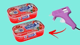 Ideia de carrinho de chá de bebê com lata de sardinha/DIY fácil de fazer/Lixo ao luxo