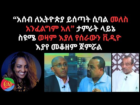 አሰብ ለኢትዮጵያ ይሰጣት ሲባል መለስ አንፈልግም አለ ታምራት ላይኔ ስዩሜ ወዛም እያለ የሰራውን ቪዲዮ እያየ መቆዘም ጀምሯል