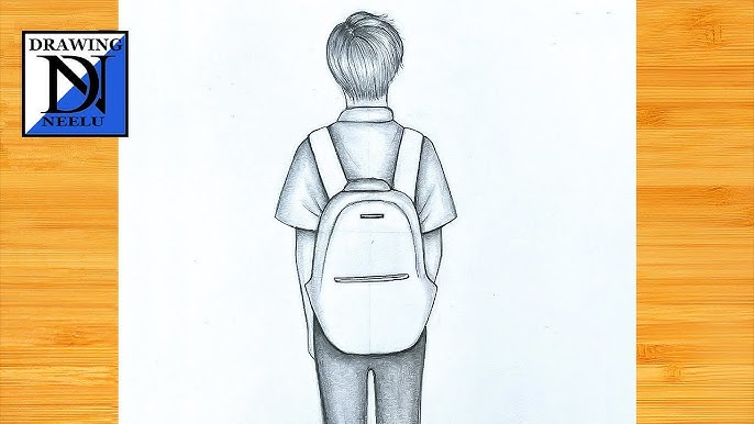 How to Draw School Boy - Really Easy Drawing Tutorial