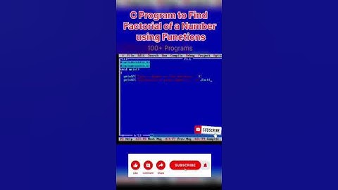factorial numbers program in C |#shorts #youtube #ytshorts #trending #youtubeshorts #coding #music