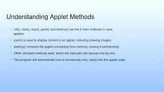 Understanding Applet Methods | Lecture 34: Applet Programming—I
