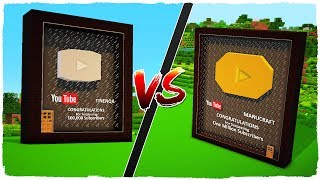 💣 Casa de BOTÓN DE PLATA vs casa de BOTÓN DE ORO de YOUTUBE - MINECRAFT