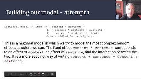 Introduction to mixed models for psychologists using R. Video Three.