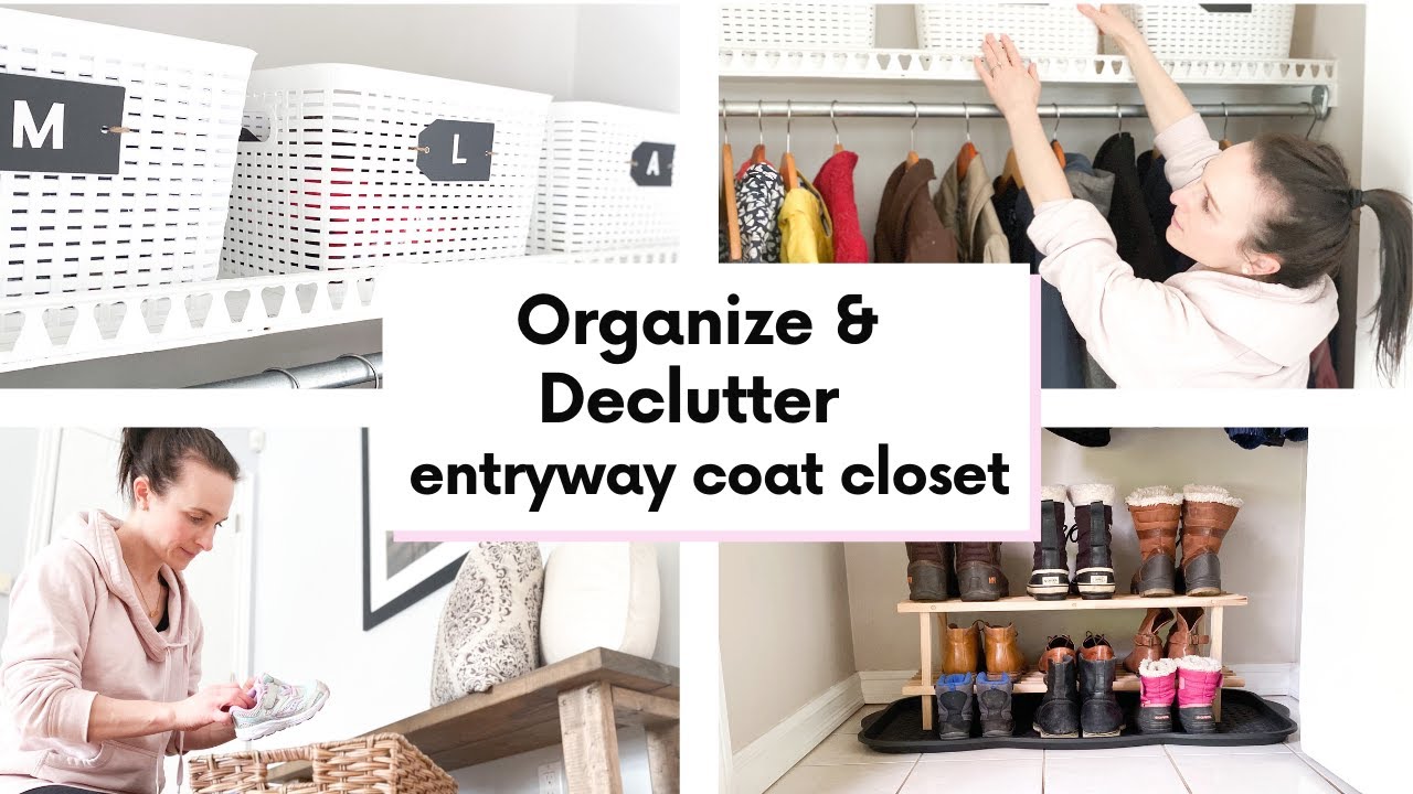 ORGANIZING & DECLUTTERING OUR COAT CLOSET // HOW WE ORGANIZE OUR JACKETS AND OUTERWEAR