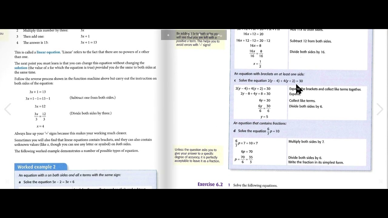 Cambridge Math IGCSE 10 - Lesson 6.2 - Solving Linear Equations - YouTube