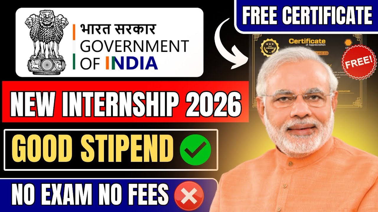 🛑Government of India Internship 2026 | WORK FROM HOME | Free Internship ...