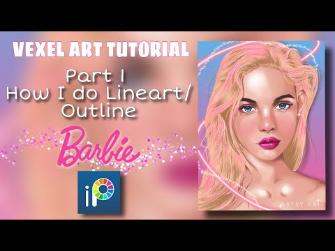 VEXEL ART Lineart Tutorial Part 1 (BARBIE GIRL- IbisPaint X) - YouTube