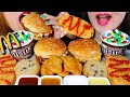 ASMR MCDONALD'S CHEESEBURGER, CHICKEN MCNUGGETS, HASHBROWN, M&M'S ICE CREAM, COOKIE 먹방| Kim&Liz ASMR