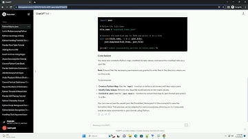 Take a map created in Python and format the data value to create a json file