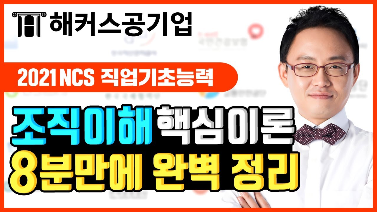 ncs 직업기초능력 🏦 조직이해능력 핵심이론 8분만에 완벽하게 정리!｜해커스공기업 김태형 | ncs 교재, ncs 인강, ncs 기출문제, ncs 공부법, ncs 모듈형