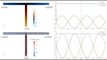 OpenFOAM - Oscillating flow split outflow BCs