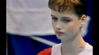 Svetlana Khorkina with a dazzling routine and STUCK dismount for the world title!