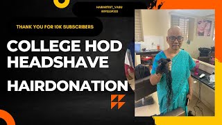 College HOD HEADSHAVE for hairdonation | Razorshave | Mottai | hairartistVasu | 8095559333 #mottai