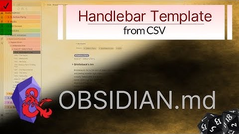 Obsidian - Create a Handlebar Template from CSV (JSON/CV Importer)