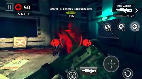 Dead trigger 2 jackhammer, rocket launcher & chainsaw search & destroy gameplay iOS on hard