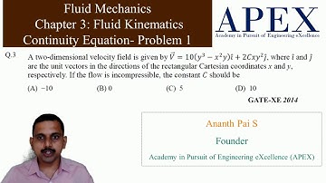 Continuity Equation  Problem 1, GATE - XE - 2014