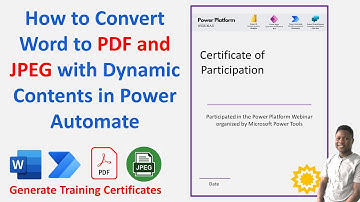 Convert Word to PDF and JPG with Dynamic Contents in Power Automate || Generate Training Certificate