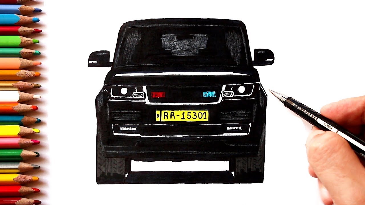 Как нарисовать поэтапно крутую машину | Range Rover Vogue - YouTube