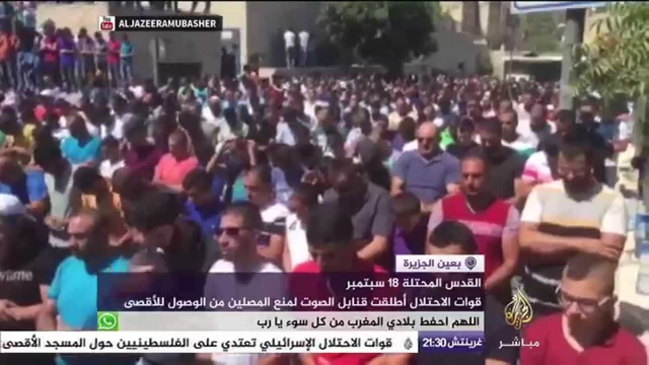 بعين الجزيرة .. احتجاجات ضد اعتداءات الاحتلال على المسجد الأقصى