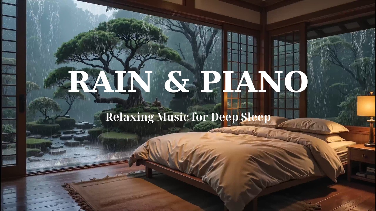 🔴Relaxing Rain Sounds and Soft Piano Music for Deep Sleep, Stress ...
