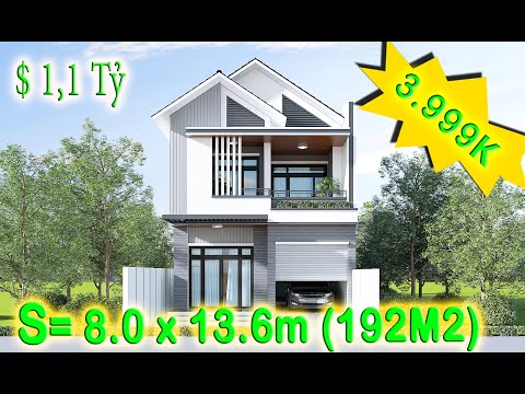 Video [8M]BT2-9248 MẪU NHÀ 2 TẦNG MẶT TIỀN 8M, 4 PHÒNG NGỦ,... - youtube