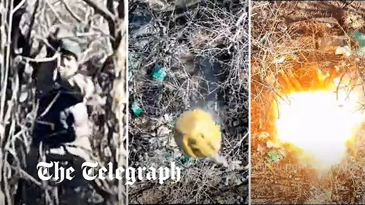 Russian soldier gives the finger to Ukrainian drone before it drops revenge grenades