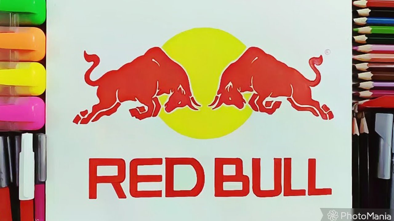 How To Draw The Red Bull Logo Energy Drink Youtube