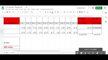Video 3a - Google Sheet Formulas - Calculating the Mean or Average