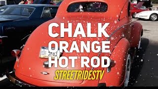 Chalk Orange Flat Painted Custom Hotrod With White Wall Tires
