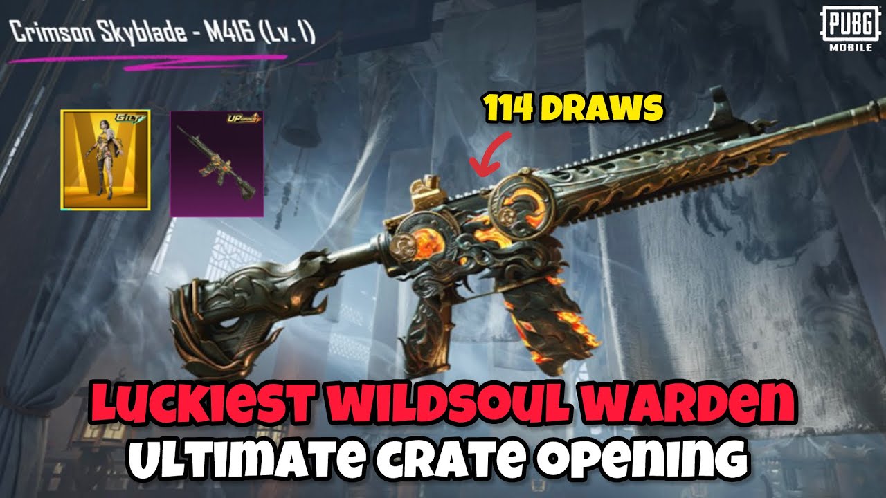 Luckiest Wildsoul Warden Ultimate Crate Opening | New Fire Crimson Skyblade M416 Maxed Out | 15k UC